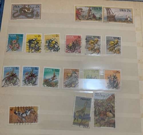 Stock book 16 pages with collection of Southern Africa stamps various years