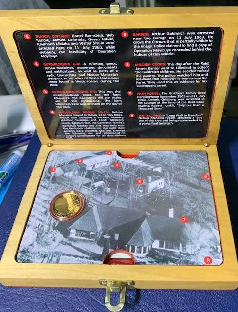 2012 Very rare Mandela Lilliesleaf half ounce .999 Proof gold coin, special box, cd, COA 525