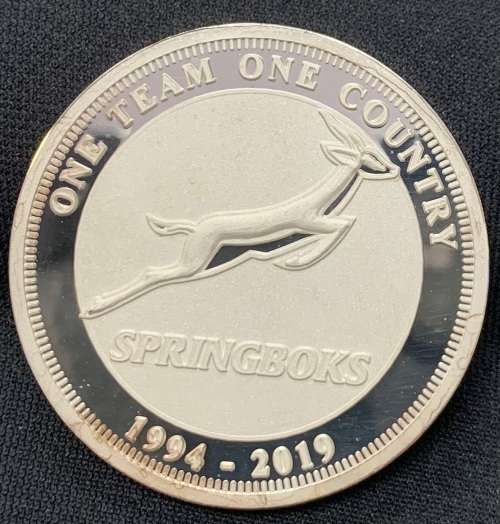2019 Invictus 1oz fine silver coin colour Siya Kolisi signed COA, box