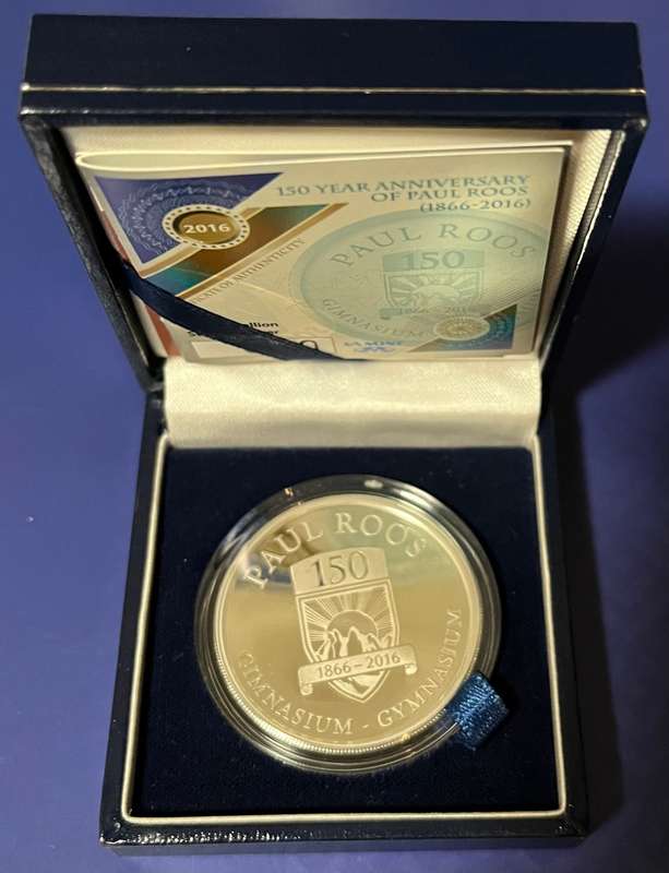 2016 Paul Roos 150th anniversary Proof 1oz 925 R2 Silver medal (brand new) 2 available 2016 minted
