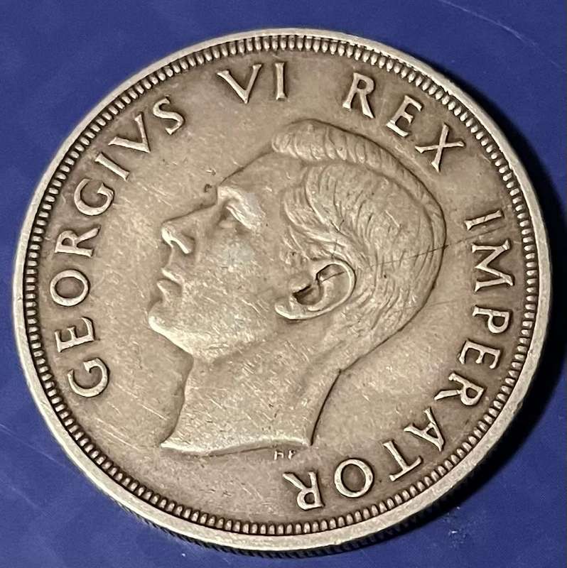 1947 Five Shilling Coin 0.800 Silver 28.28 grams