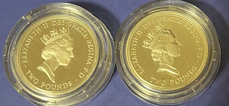 1989 Royal Mint £2 Silver Proof two-coin set Bill of Rights No COA