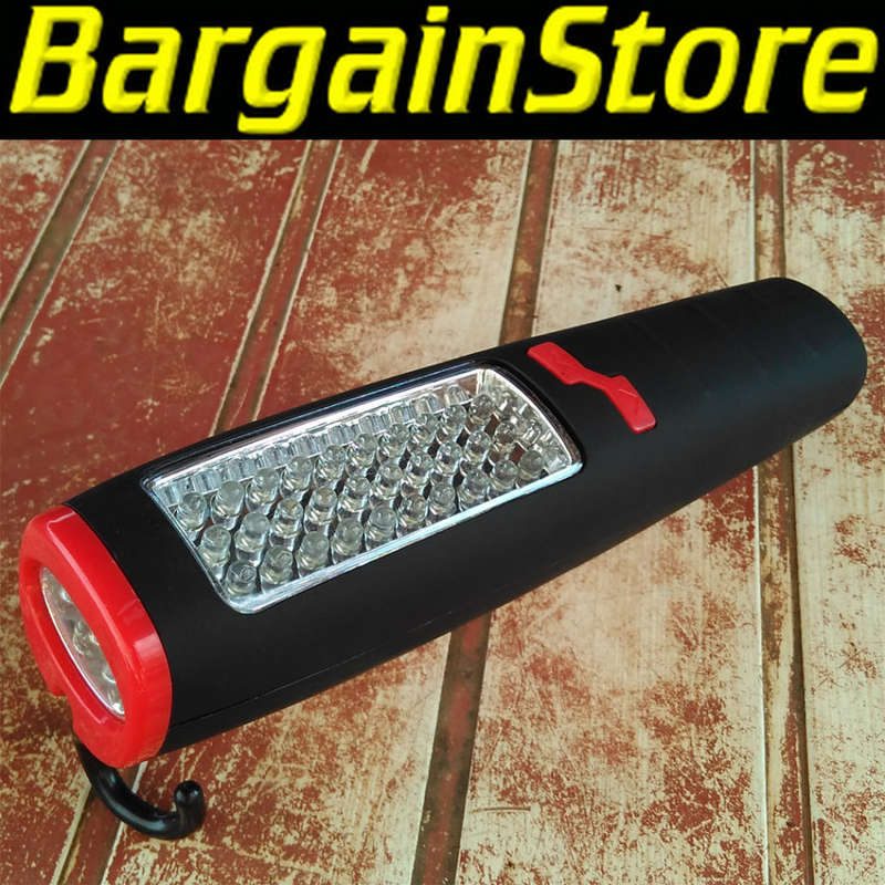 Portable LED work light, torch and lamp with hook and magnet