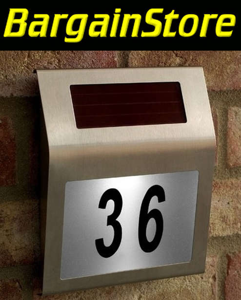Solar LED Number Display, Stainless Steel