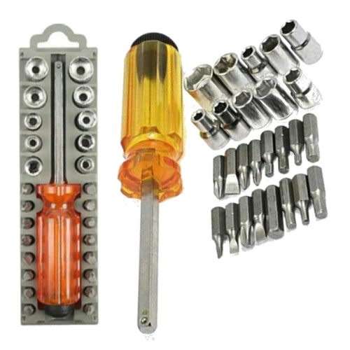 28 Piece Heavy Duty Screwdriver Set with various Bits and Sockets - 3 ON AUCTION