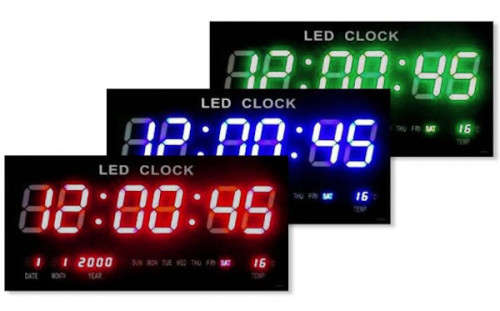 Large LED Clock Available in BLUE OR WHITE LEDS