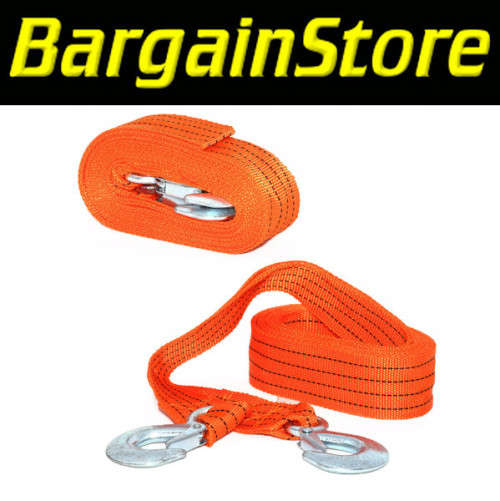 Heavy Duty 5m 5T Tow Rope with Forged Hook Safety Latches