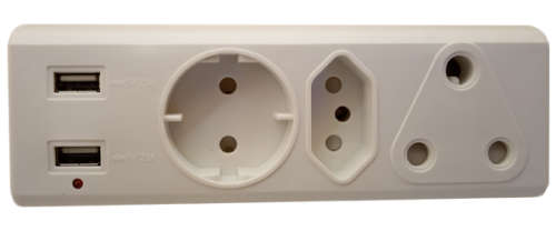 3 Way Multi Adapter Plug with 2 USB Ports - 3 ON AUCTION