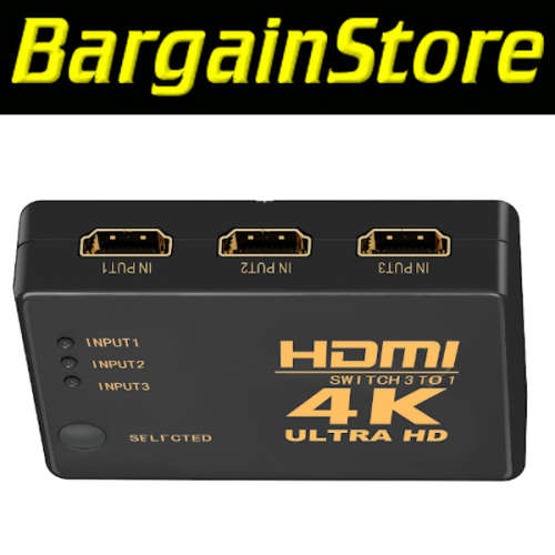 3 to 1 1080p 4k HDMI Switch with IR Remote