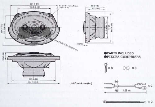Pair of 6 x 9" 3 Way Speakers