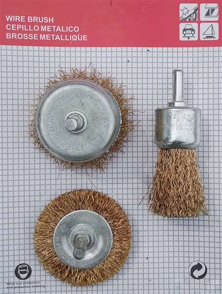 3 Piece Wire Brush Drill Bit Set - 5 ON AUCTION
