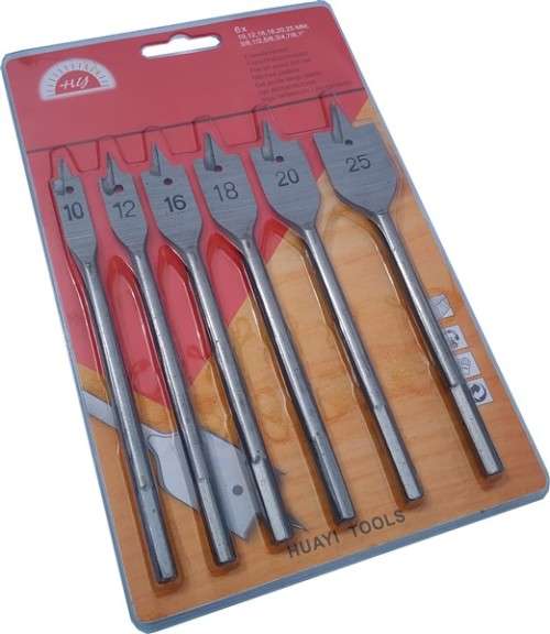 6 Piece Flat Bit Drill Set - 3 ON AUCTION