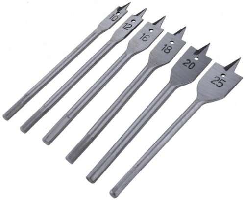 6 Piece Flat Bit Drill Set - 3 ON AUCTION