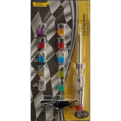 10 Piece Auto Plug In Mini Blade Fuse With Tester Kit and Auto-Aroma - 5 ON AUCTION