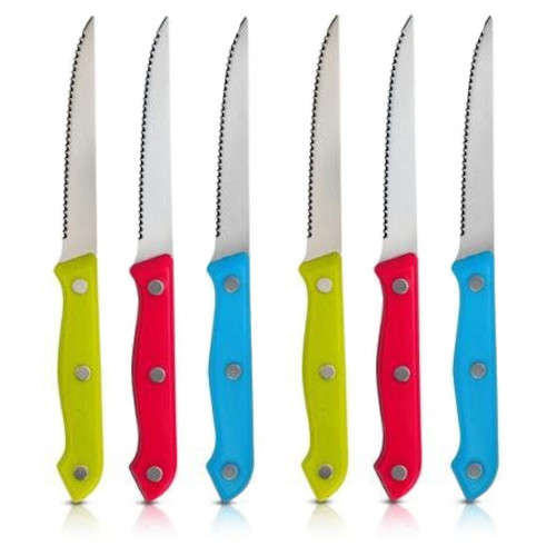 6pc Black Steak Knives