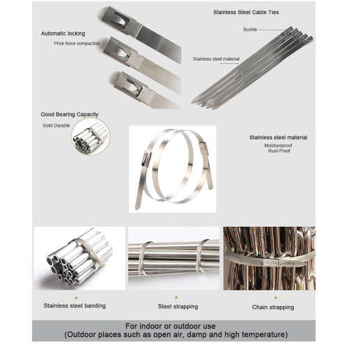 10 Piece Heavy Duty Stainless Steel Cable Ties XL