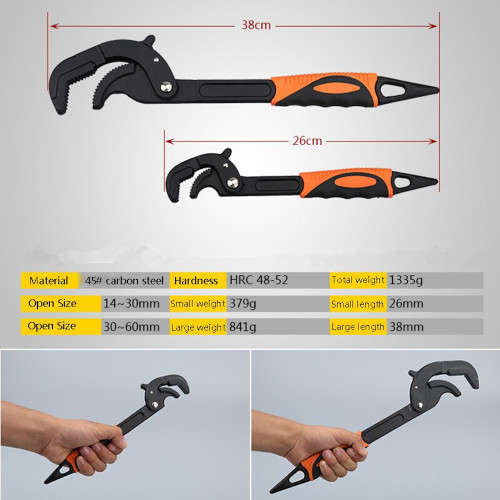 Heavy Duty Automatic Pipe Wrench Set