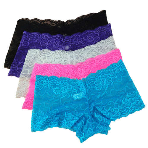 12 Pack Ladies Lace Boyshorts Underwear