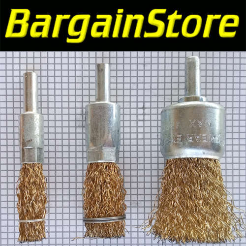 3 Piece Wire Brush Drill Bit Set