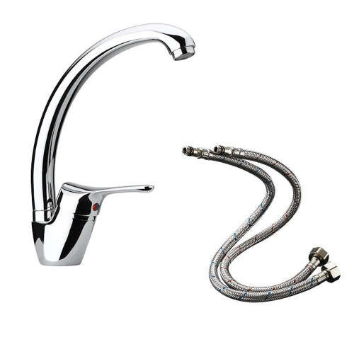 360 Degree Double Sink Curved Kitchen Mixer