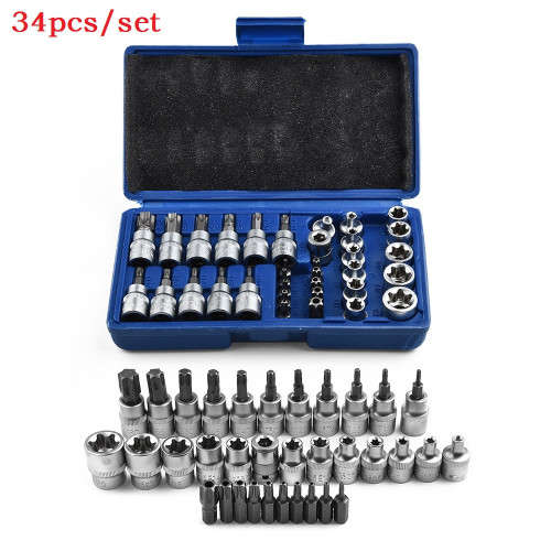 34 Piece E-Torx Socket Bit Set