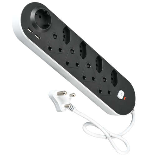 9 Way Black Multiplug with 2 USB Ports - NEW LOW SHIPPING