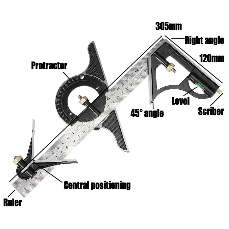Multi Angle Square Ruler and Spirit Level Device