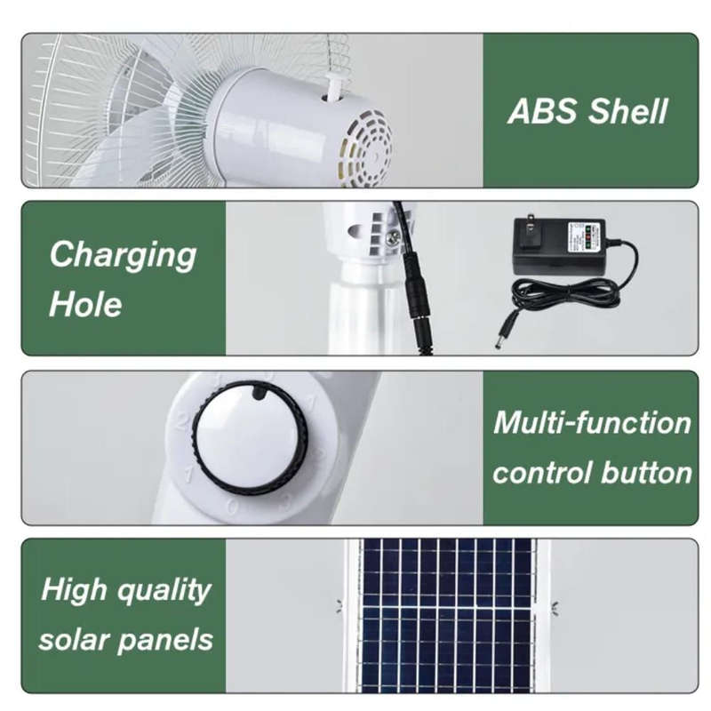 16inch Standing Solar Rechargeable Fan