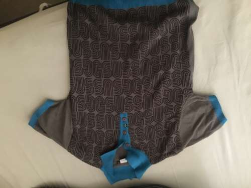 Gsus Sindustries designer knitted polo golf shirt geometric pattern Large Hugo Boss Armani Prada