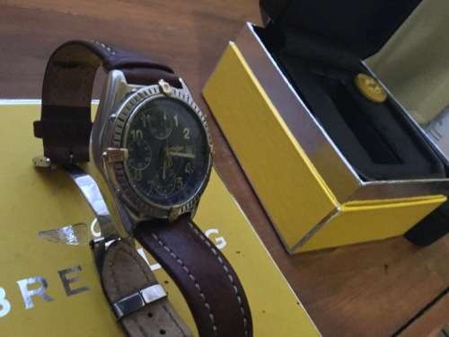 Breitling chronomat watch in good condition original box(damaged) no papers Rolex Omega Panerai
