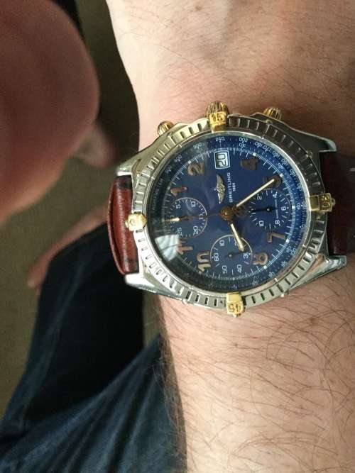 Breitling chronomat watch in good condition original box(damaged) no papers Rolex Omega Panerai