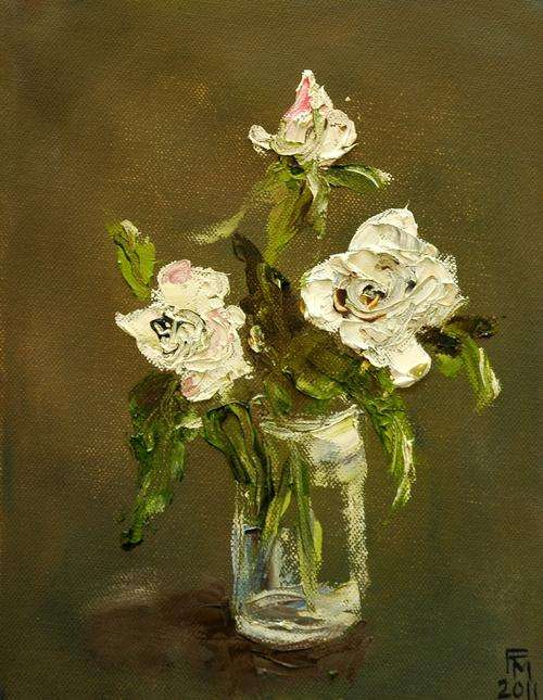 Three white roses