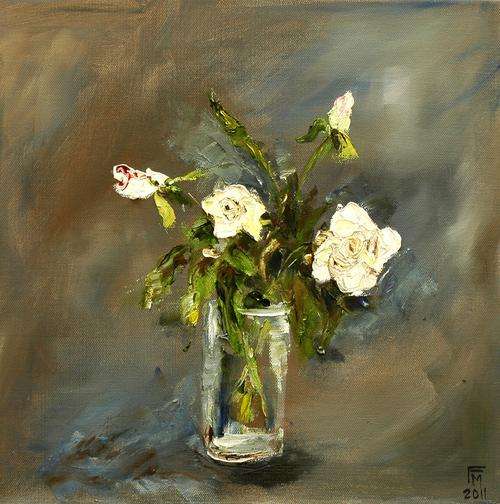 Four White Roses