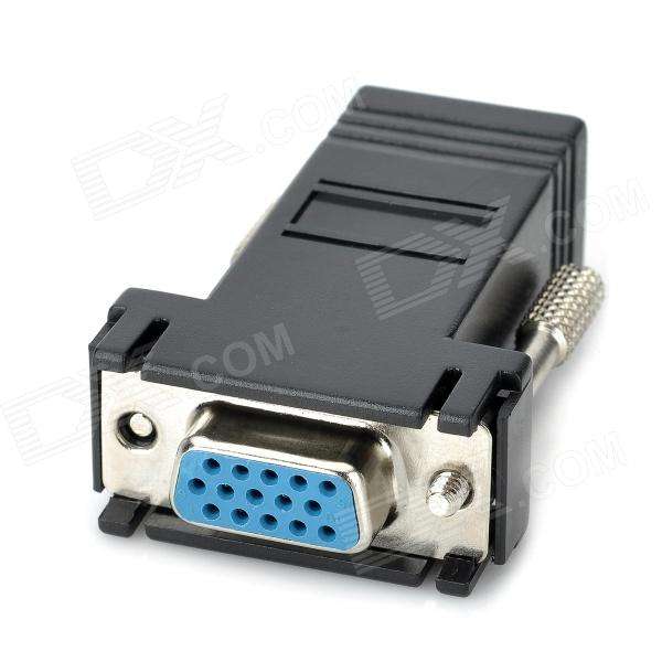 VGA Female to RJ45 LAN Cat5e Cat6 Network Cable Video Extender Adapter