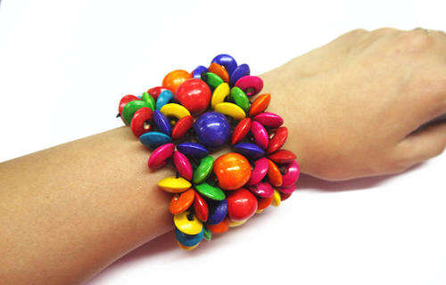 STUNNING COLORFUL WOOD BRACELET WHOLESALE
