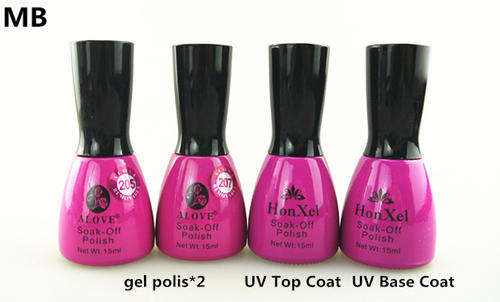 MIX BOX - Soak-off polish gel Set (2 colors+Base Coat+Top Coat)