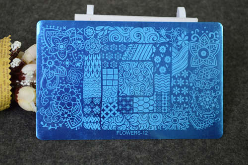 Stainless Steel Nail Stamping Plates - Flowers 12