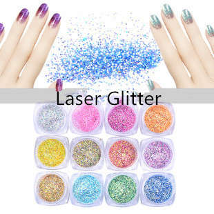 The Nail Art - 12pcs Laser Glitter Nail Decoration