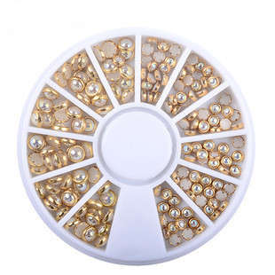 The Nail Art - Package edge pearl AB color 4mm 2mm nail wheel jewelry