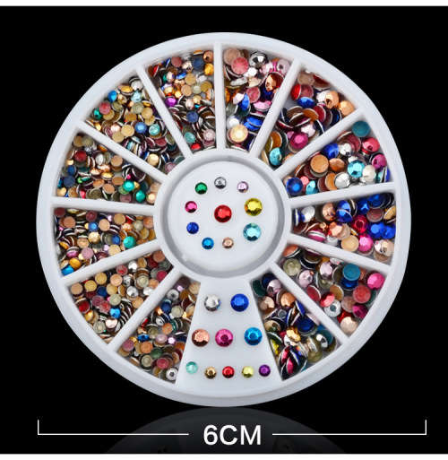 The Nail Art - Nail Colorful color mixing turntable 2mm 3mm nail jewelry