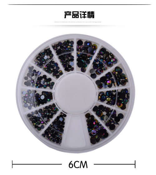 The Nail Art -  Nail Black AB plating drill plate 6cm12 lattice turntable disc