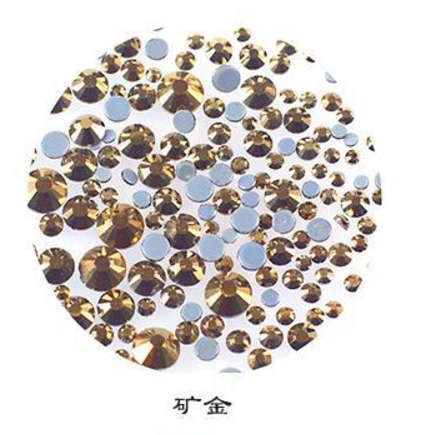 The Nail Art - Flat bottom drill mixed size - Nr.3 Gold