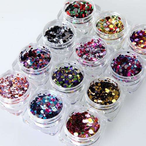 The Nail Art - Dark Round Sequins 12pcs