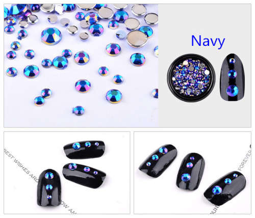 The Nail Art - Color AB Diamond Pot - Navy