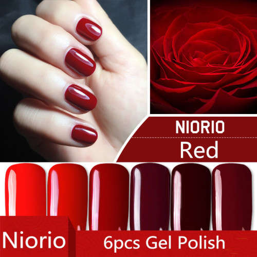 The Nail Art - Niorio Gel Polish 6pcs - Red Series