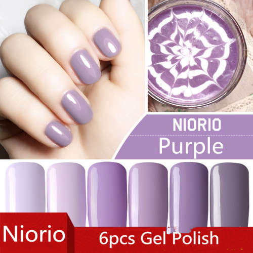 The Nail Art - Niorio Gel Polish 6pcs - Purple Series