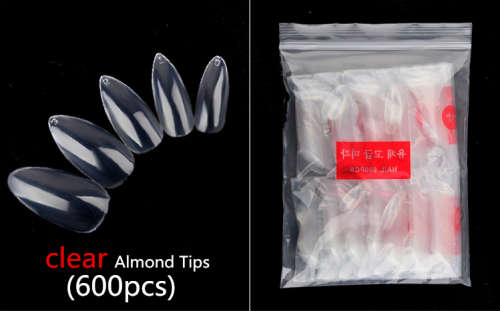 The Nail Art - Almond Tip 600pcs clear