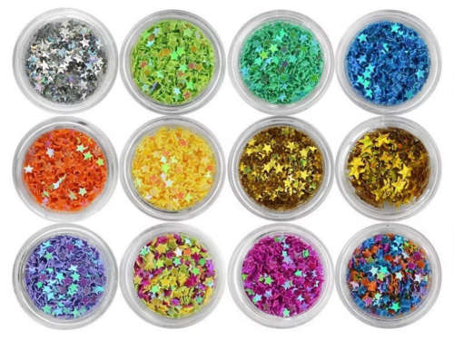 The Nail Art - 12pcs Star Glitter Box