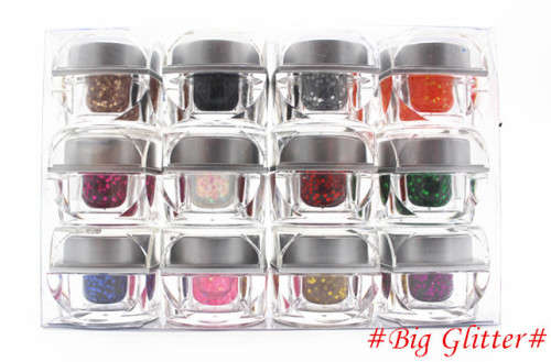 The Nail Art - Color UV Gel 8ml 12pcs Big Glitter