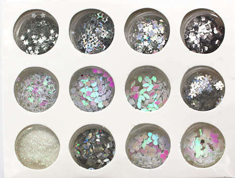 The Nail Art - 12pcs Nail Decoration Silver Series